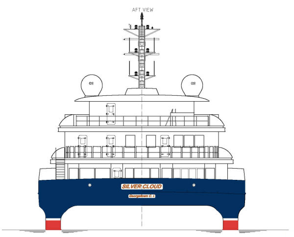 Silver Cloud SWATH - Aft View